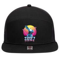 Year Of The Rabbit – Chinese Zodiac – Synthwave Style 7 Panel Mesh Trucker Snapback Hat