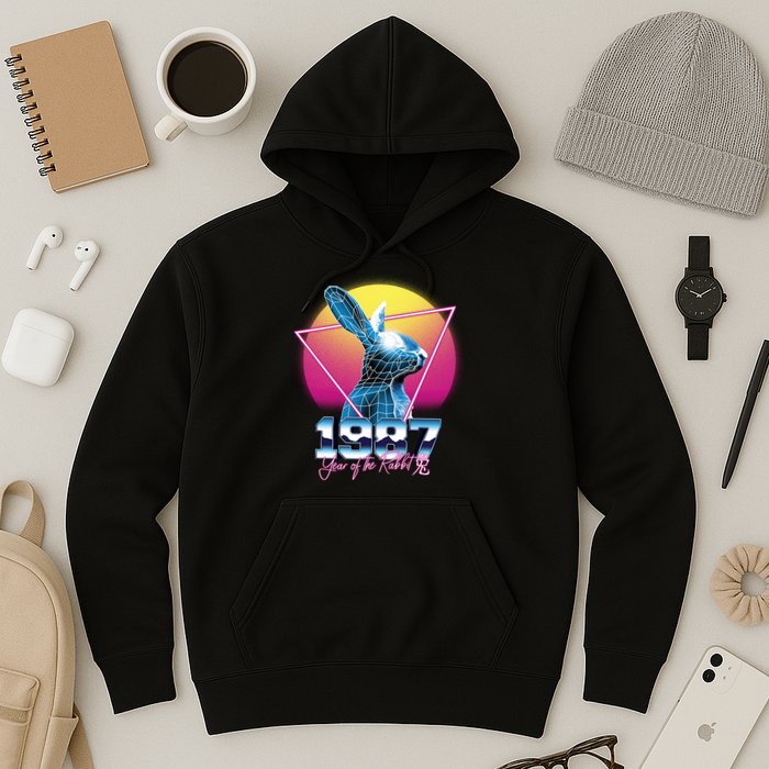Year Of The Rabbit – Chinese Zodiac – Synthwave Style Hoodie