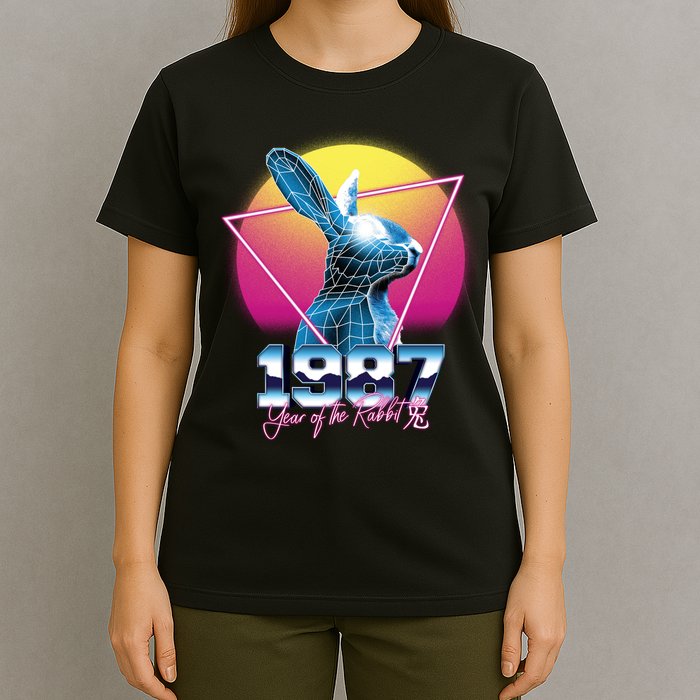 Year Of The Rabbit – Chinese Zodiac – Synthwave Style T-Shirt