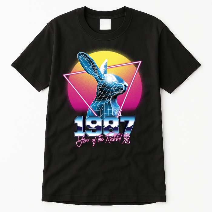 Year Of The Rabbit – Chinese Zodiac – Synthwave Style Tall T-Shirt