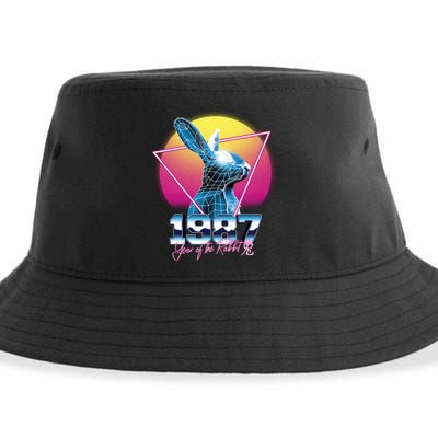 Year Of The Rabbit – Chinese Zodiac – Synthwave Style Sustainable Bucket Hat