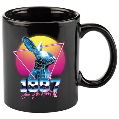Year Of The Rabbit – Chinese Zodiac – Synthwave Style 11oz C Handle Ceramic Mug