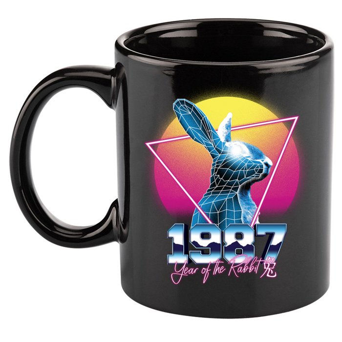 Year Of The Rabbit – Chinese Zodiac – Synthwave Style 11oz C Handle Ceramic Mug