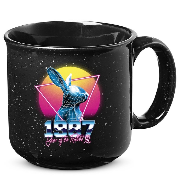 Year Of The Rabbit – Chinese Zodiac – Synthwave Style 15oz Campfire Ceramic Mug