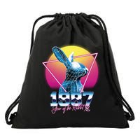 Year Of The Rabbit – Chinese Zodiac – Synthwave Style Drawstring Bag