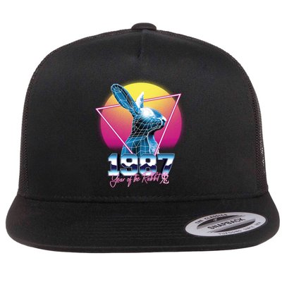Year Of The Rabbit – Chinese Zodiac – Synthwave Style Flatbill Hat