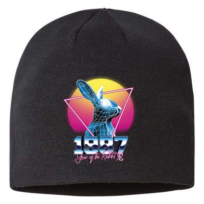 Year Of The Rabbit – Chinese Zodiac – Synthwave Style Sustainable Beanie