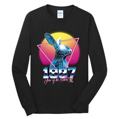Year Of The Rabbit – Chinese Zodiac – Synthwave Style Tall Long Sleeve T-Shirt