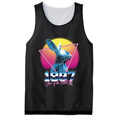 Year Of The Rabbit – Chinese Zodiac – Synthwave Style Mesh Reversible Basketball Jersey Tank