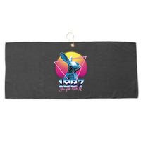 Year Of The Rabbit – Chinese Zodiac – Synthwave Style Large Microfiber Waffle Golf Towel