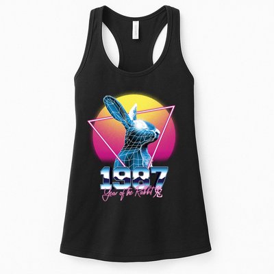 Year Of The Rabbit – Chinese Zodiac – Synthwave Style Womens Tank Top