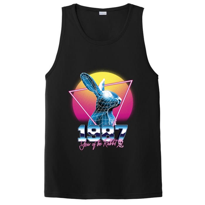 Year Of The Rabbit – Chinese Zodiac – Synthwave Style PosiCharge Competitor Tank