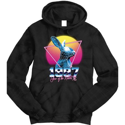 Year Of The Rabbit – Chinese Zodiac – Synthwave Style Tie Dye Hoodie