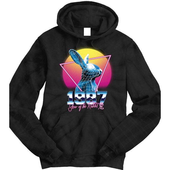 Year Of The Rabbit – Chinese Zodiac – Synthwave Style Tie Dye Hoodie