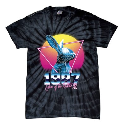 Year Of The Rabbit – Chinese Zodiac – Synthwave Style Tie-Dye T-Shirt