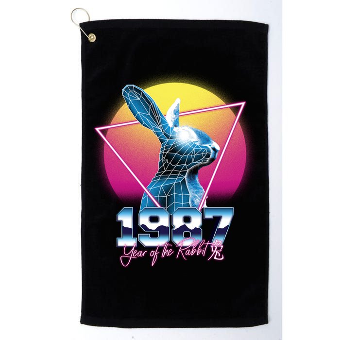 Year Of The Rabbit – Chinese Zodiac – Synthwave Style Golf Towel