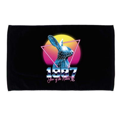 Year Of The Rabbit – Chinese Zodiac – Synthwave Style Microfiber Hand Towel