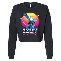 Year Of The Rabbit – Chinese Zodiac – Synthwave Style Cropped Pullover Crew