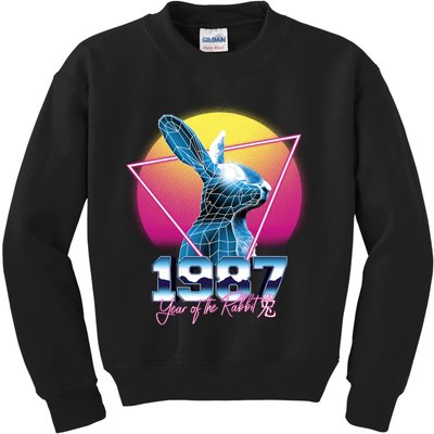 Year Of The Rabbit – Chinese Zodiac – Synthwave Style Kids Sweatshirt