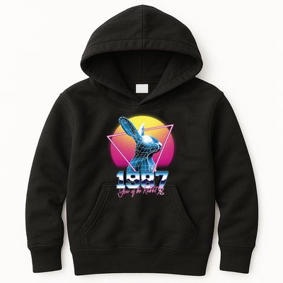 Year Of The Rabbit – Chinese Zodiac – Synthwave Style Kids Hoodie