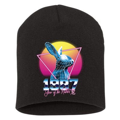 Year Of The Rabbit – Chinese Zodiac – Synthwave Style Short Acrylic Beanie