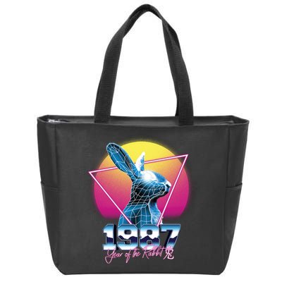 Year Of The Rabbit – Chinese Zodiac – Synthwave Style Zip Tote Bag