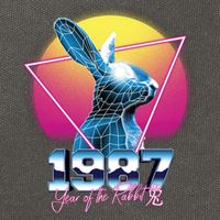 Year Of The Rabbit – Chinese Zodiac – Synthwave Style Cotton Canvas Backpack