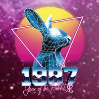 Year Of The Rabbit – Chinese Zodiac – Synthwave Style Button