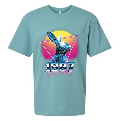 Year Of The Rabbit – Chinese Zodiac – Synthwave Style Sueded Cloud Jersey T-Shirt