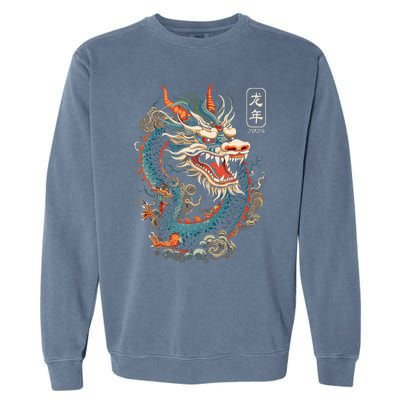 Year Of The Dragon 2024 Vintage Chinese Garment-Dyed Sweatshirt