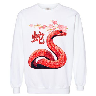 Year Of The Snake 2025 Chinese Traditional New Year 2025 Gift Garment-Dyed Sweatshirt