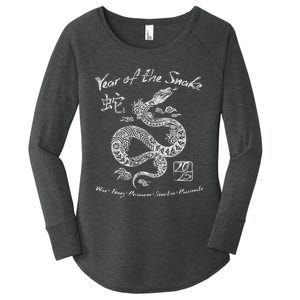 Year Of The Snake Traits Chinese Zodiac Lunar New Year 2025 Women's Perfect Tri Tunic Long Sleeve Shirt