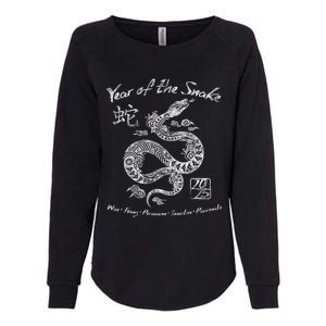 Year Of The Snake Traits Chinese Zodiac Lunar New Year 2025 Womens California Wash Sweatshirt