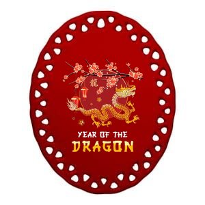 Year Of The Dragon 2024 Lunar New Year Chinese New Year 2024 Ceramic Oval Ornament