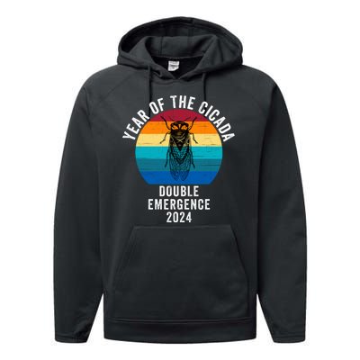 Year Of The Cicada Double Emergence 2024 Cicada Lover Return Of The Cicadas Performance Fleece Hoodie