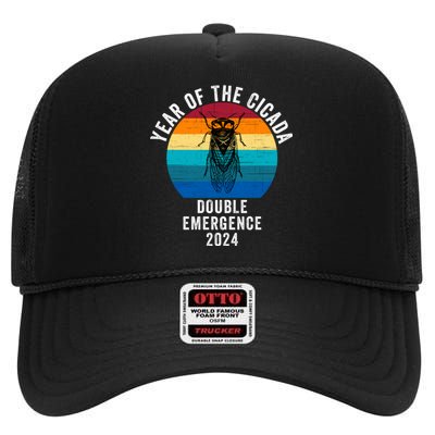 Year Of The Cicada Double Emergence 2024 Cicada Lover Return Of The Cicadas High Crown Mesh Back Trucker Hat