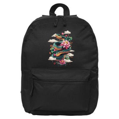 Year Of The Snake 2025 Cool Snake Graphic Art 16 in Basic Backpack
