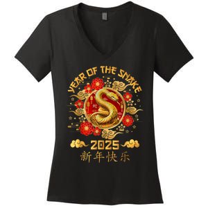 Year Of The Snake 2025 Lunar New Year Chinese New Year 2025 Women's V-Neck T-Shirt