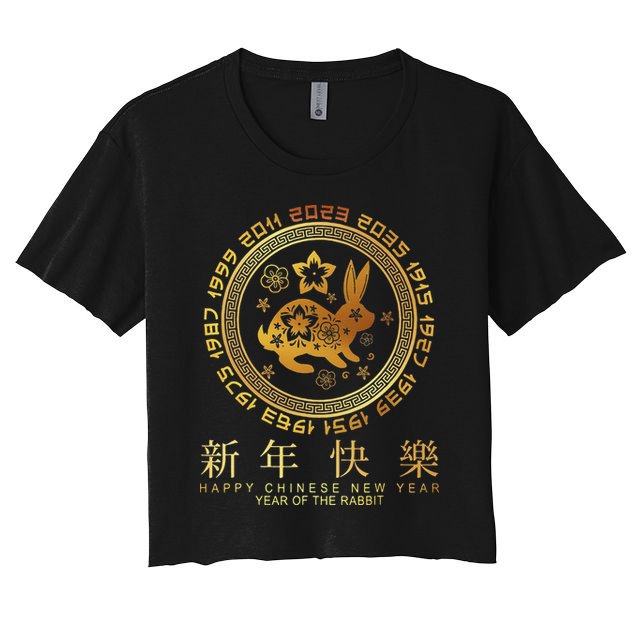 Year Of The Rabbit Chinese Zodiac Chinese New Year Women's Crop Top Tee
