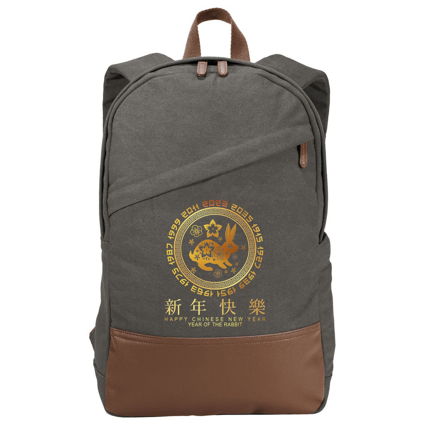 Year Of The Rabbit Chinese Zodiac Chinese New Year Cotton Canvas Backpack