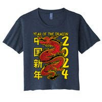 Year Of The Dragon Happy Chinese New Year 2024 Women's Crop Top Tee