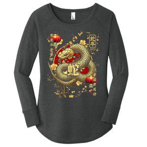 Year Of The Snake 2025 Chinese New Year Women's Perfect Tri Tunic Long Sleeve Shirt