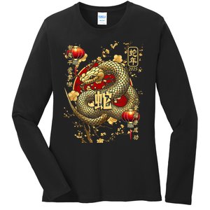 Year Of The Snake 2025 Chinese New Year Ladies Long Sleeve Shirt