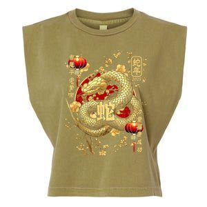 Year Of The Snake 2025 Chinese New Year Garment-Dyed Women's Muscle Tee