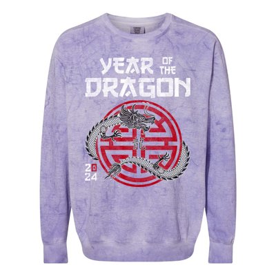 Year Of The Dragon 2024 Zodiac Chinese New Year 2024 Funny Gift Colorblast Crewneck Sweatshirt