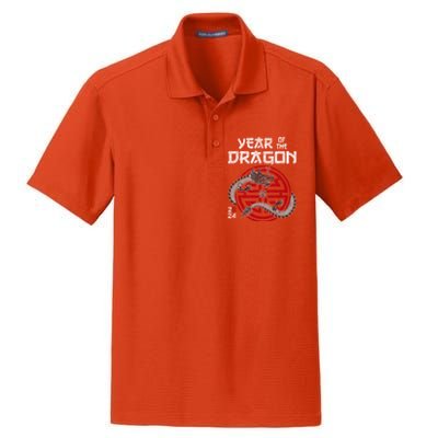 Year Of The Dragon 2024 Zodiac Chinese New Year 2024 Funny Gift Dry Zone Grid Polo