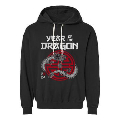 Year Of The Dragon 2024 Zodiac Chinese New Year 2024 Funny Gift Garment-Dyed Fleece Hoodie