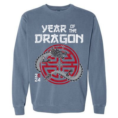 Year Of The Dragon 2024 Zodiac Chinese New Year 2024 Funny Gift Garment-Dyed Sweatshirt