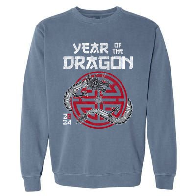 Year Of The Dragon 2024 Zodiac Chinese New Year 2024 Funny Gift Garment-Dyed Sweatshirt