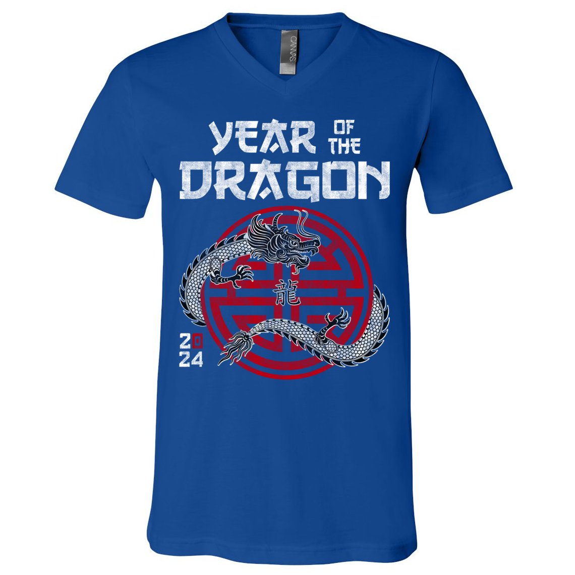 Year Of The Dragon 2024 Zodiac Chinese New Year 2024 Funny Gift V-Neck T-Shirt